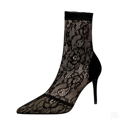 black fitted ankle boots